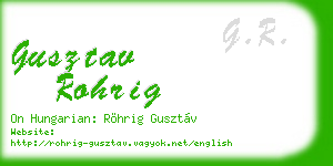 gusztav rohrig business card