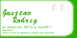 gusztav rohrig business card